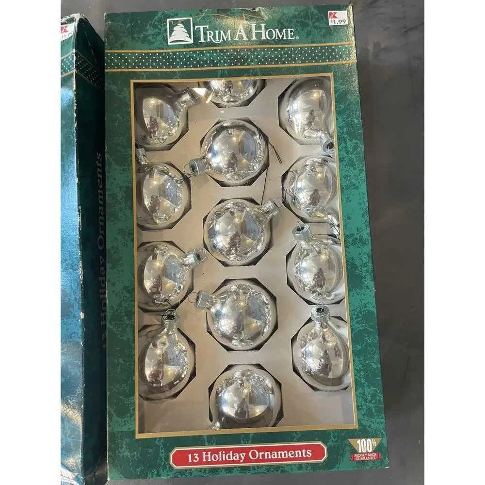 Set of 3 VINTAGE Kmart Trim A Home Christmas Ball Ornaments‎ 13 Piece Sets